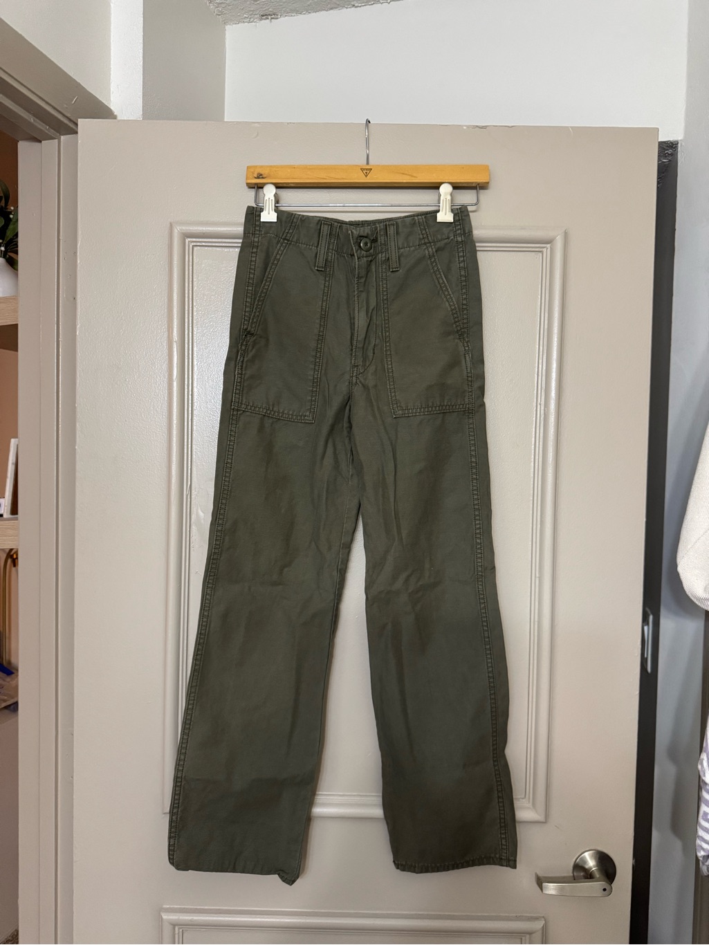 Levi’s Rib Cage High Rise Pants Olive Green Utility Pants